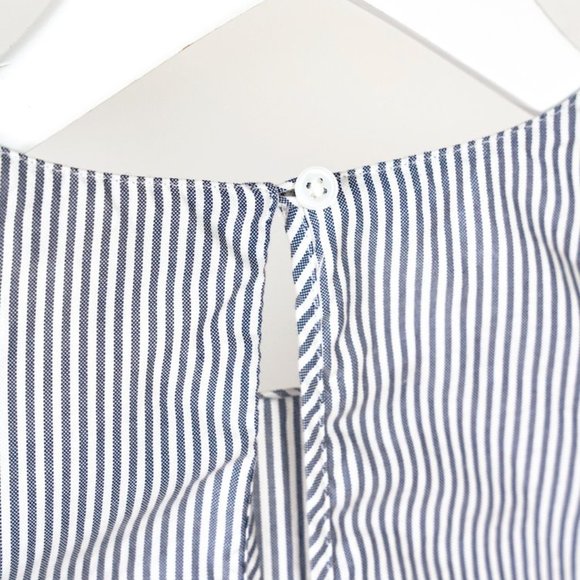 Theory Lexanda Mason Striped Bell-Sleeve Peplum Top - Picture 6 of 9